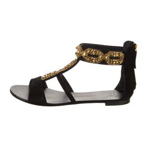 Gorgeous Giuseppe Zanotti Black Sandals Size 41
